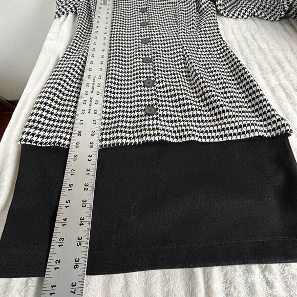 Eber San Francisco Womens Houndstooth Button Front Bodycon Dress Size 11 Career - Picture 8 of 8